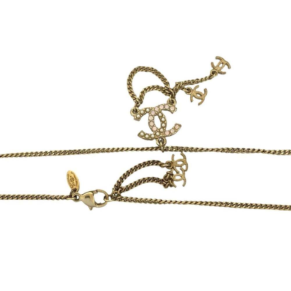 CHANEL Authentic Pink Pearl Logo Necklace - Picture 2 of 4